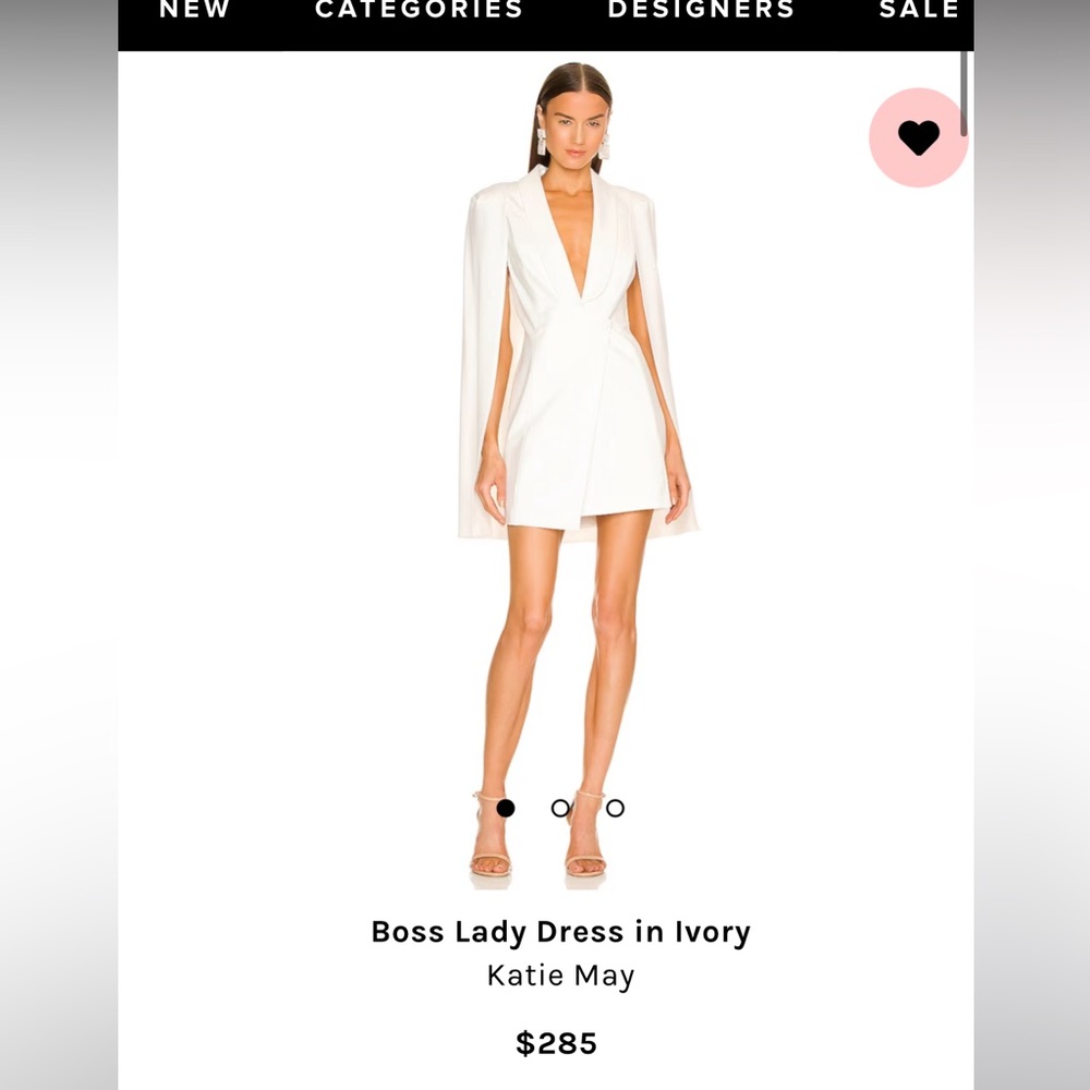 Revolve Boss Lady Dress in Ivory White Cape Dress